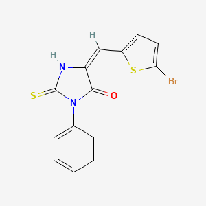 molecular formula C14H9BrN2OS2 B4837607 5-[(5-bromo-2-thienyl)methylene]-3-phenyl-2-thioxo-4-imidazolidinone 