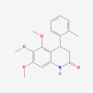 molecular formula C19H21NO4 B4837628 5,6,7-trimethoxy-4-(2-methylphenyl)-3,4-dihydro-2(1H)-quinolinone 