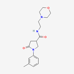 molecular formula C18H25N3O3 B4837637 1-(3-methylphenyl)-N-[2-(morpholin-4-yl)ethyl]-5-oxopyrrolidine-3-carboxamide 