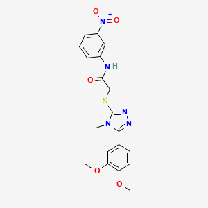 molecular formula C19H19N5O5S B4837638 2-{[5-(3,4-dimethoxyphenyl)-4-methyl-4H-1,2,4-triazol-3-yl]thio}-N-(3-nitrophenyl)acetamide 