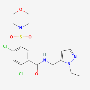 2,4-DICHLORO-N-[(1-ETHYL-1H-PYRAZOL-5-YL)METHYL]-5-(MORPHOLINOSULFONYL)BENZAMIDE