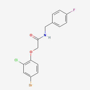 2-(4-bromo-2-chlorophenoxy)-N-[(4-fluorophenyl)methyl]acetamide