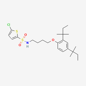 molecular formula C24H36ClNO3S2 B4837684 N-{4-[2,4-bis(1,1-dimethylpropyl)phenoxy]butyl}-5-chloro-2-thiophenesulfonamide 