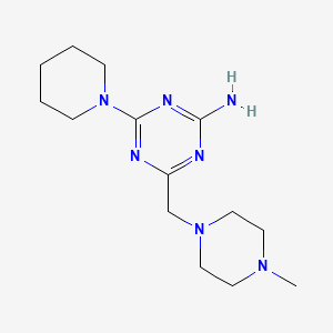 molecular formula C14H25N7 B4837696 4-[(4-methyl-1-piperazinyl)methyl]-6-(1-piperidinyl)-1,3,5-triazin-2-amine CAS No. 30146-56-6