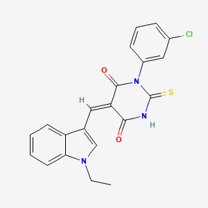 1-(3-chlorophenyl)-5-[(1-ethyl-1H-indol-3-yl)methylene]-2-thioxodihydro-4,6(1H,5H)-pyrimidinedione