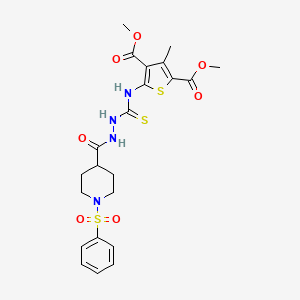 dimethyl 3-methyl-5-{[(2-{[1-(phenylsulfonyl)-4-piperidinyl]carbonyl}hydrazino)carbonothioyl]amino}-2,4-thiophenedicarboxylate