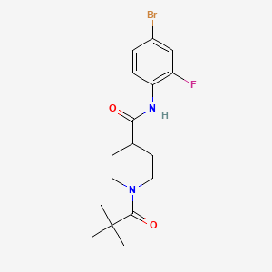 N-(4-bromo-2-fluorophenyl)-1-(2,2-dimethylpropanoyl)-4-piperidinecarboxamide