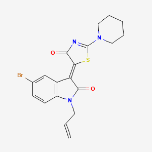 1-allyl-5-bromo-3-[4-oxo-2-(1-piperidinyl)-1,3-thiazol-5(4H)-ylidene]-1,3-dihydro-2H-indol-2-one