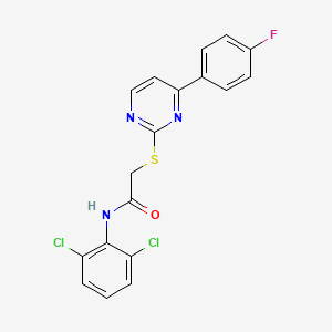 molecular formula C18H12Cl2FN3OS B4837763 N-(2,6-dichlorophenyl)-2-{[4-(4-fluorophenyl)-2-pyrimidinyl]thio}acetamide 
