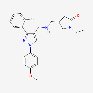 molecular formula C24H27ClN4O2 B4837765 4-[({[3-(2-chlorophenyl)-1-(4-methoxyphenyl)-1H-pyrazol-4-yl]methyl}amino)methyl]-1-ethyl-2-pyrrolidinone 