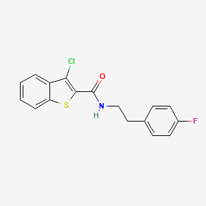 molecular formula C17H13ClFNOS B4837771 3-chloro-N-[2-(4-fluorophenyl)ethyl]-1-benzothiophene-2-carboxamide 