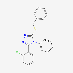 molecular formula C21H16ClN3S B4837781 3-(benzylthio)-5-(2-chlorophenyl)-4-phenyl-4H-1,2,4-triazole CAS No. 714206-61-8