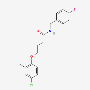 molecular formula C18H19ClFNO2 B4837782 4-(4-chloro-2-methylphenoxy)-N-(4-fluorobenzyl)butanamide 