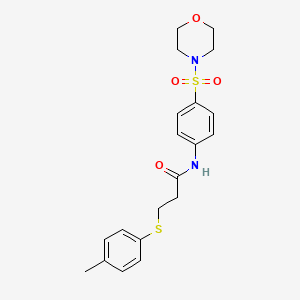 molecular formula C20H24N2O4S2 B4837796 3-[(4-methylphenyl)thio]-N-[4-(4-morpholinylsulfonyl)phenyl]propanamide 