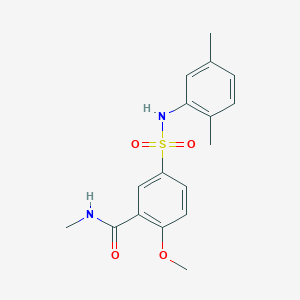 molecular formula C17H20N2O4S B4837797 5-{[(2,5-dimethylphenyl)amino]sulfonyl}-2-methoxy-N-methylbenzamide 
