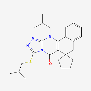 12-isobutyl-9-(isobutylthio)-5H-spiro[benzo[h][1,2,4]triazolo[3,4-b]quinazoline-6,1'-cyclopentan]-7(12H)-one
