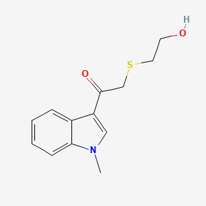 molecular formula C13H15NO2S B4837818 2-[(2-hydroxyethyl)thio]-1-(1-methyl-1H-indol-3-yl)ethanone 