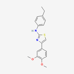 molecular formula C19H20N2O2S B4837839 4-(3,4-dimethoxyphenyl)-N-(4-ethylphenyl)-1,3-thiazol-2-amine 