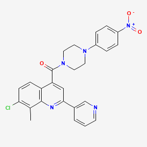 molecular formula C26H22ClN5O3 B4837842 7-chloro-8-methyl-4-{[4-(4-nitrophenyl)-1-piperazinyl]carbonyl}-2-(3-pyridinyl)quinoline 