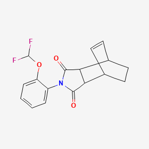molecular formula C17H15F2NO3 B4837850 4-[2-(difluoromethoxy)phenyl]-4-azatricyclo[5.2.2.0~2,6~]undec-8-ene-3,5-dione 