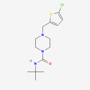 molecular formula C14H22ClN3OS B4837888 N-(tert-butyl)-4-[(5-chloro-2-thienyl)methyl]-1-piperazinecarboxamide 