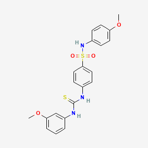 molecular formula C21H21N3O4S2 B4837897 N-(4-methoxyphenyl)-4-({[(3-methoxyphenyl)amino]carbonothioyl}amino)benzenesulfonamide 