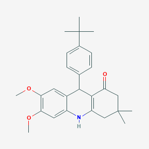 molecular formula C27H33NO3 B4837932 9-(4-tert-butylphenyl)-6,7-dimethoxy-3,3-dimethyl-3,4,9,10-tetrahydro-1(2H)-acridinone 