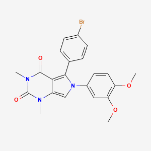 molecular formula C22H20BrN3O4 B4837948 5-(4-bromophenyl)-6-(3,4-dimethoxyphenyl)-1,3-dimethyl-1H-pyrrolo[3,4-d]pyrimidine-2,4(3H,6H)-dione 