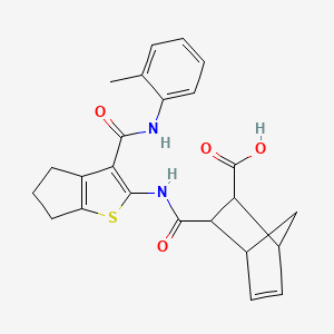 molecular formula C24H24N2O4S B4837968 3-{[(3-{[(2-methylphenyl)amino]carbonyl}-5,6-dihydro-4H-cyclopenta[b]thien-2-yl)amino]carbonyl}bicyclo[2.2.1]hept-5-ene-2-carboxylic acid 
