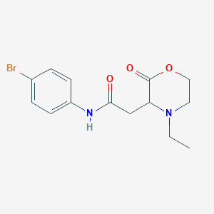molecular formula C14H17BrN2O3 B4837974 N-(4-bromophenyl)-2-(4-ethyl-2-oxo-3-morpholinyl)acetamide 