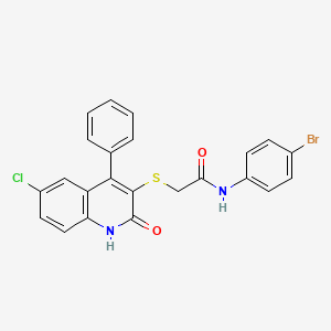 N-(4-bromophenyl)-2-[(6-chloro-2-oxo-4-phenyl-1,2-dihydro-3-quinolinyl)thio]acetamide