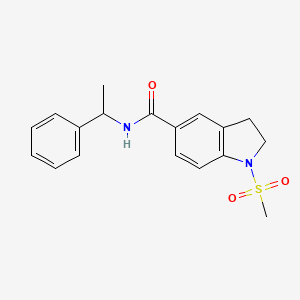 molecular formula C18H20N2O3S B4837992 1-(methylsulfonyl)-N-(1-phenylethyl)-5-indolinecarboxamide 