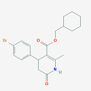 molecular formula C20H24BrNO3 B4837993 cyclohexylmethyl 4-(4-bromophenyl)-2-methyl-6-oxo-1,4,5,6-tetrahydro-3-pyridinecarboxylate 