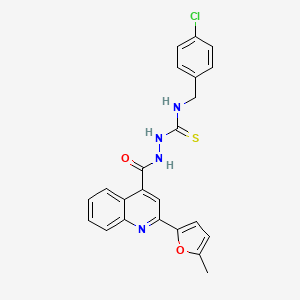 molecular formula C23H19ClN4O2S B4837998 N-(4-chlorobenzyl)-2-{[2-(5-methyl-2-furyl)-4-quinolinyl]carbonyl}hydrazinecarbothioamide 