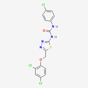 molecular formula C16H11Cl3N4O2S B4838041 N-(4-chlorophenyl)-N'-{5-[(2,4-dichlorophenoxy)methyl]-1,3,4-thiadiazol-2-yl}urea 
