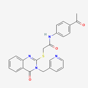 N-(4-acetylphenyl)-2-{[4-oxo-3-(3-pyridinylmethyl)-3,4-dihydro-2-quinazolinyl]thio}acetamide