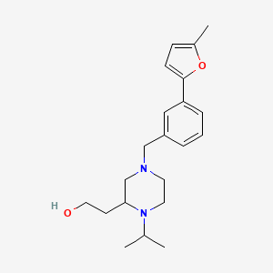 molecular formula C21H30N2O2 B4838099 2-{1-isopropyl-4-[3-(5-methyl-2-furyl)benzyl]-2-piperazinyl}ethanol 