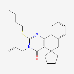 molecular formula C23H28N2OS B4838109 3-allyl-2-(butylthio)-3H-spiro[benzo[h]quinazoline-5,1'-cyclopentan]-4(6H)-one 