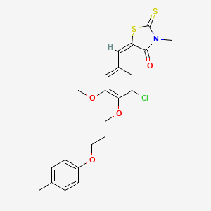 molecular formula C23H24ClNO4S2 B4838128 5-{3-chloro-4-[3-(2,4-dimethylphenoxy)propoxy]-5-methoxybenzylidene}-3-methyl-2-thioxo-1,3-thiazolidin-4-one 