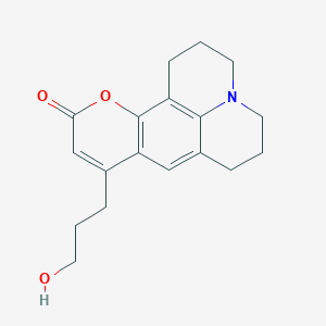 9-(3-hydroxypropyl)-2,3,6,7-tetrahydro-1H,5H,11H-pyrano[2,3-f]pyrido[3,2,1-ij]quinolin-11-one