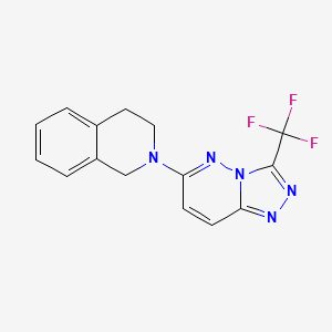 molecular formula C15H12F3N5 B4838140 2-[3-(trifluoromethyl)[1,2,4]triazolo[4,3-b]pyridazin-6-yl]-1,2,3,4-tetrahydroisoquinoline 