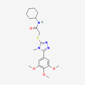 N-cyclohexyl-2-{[4-methyl-5-(3,4,5-trimethoxyphenyl)-4H-1,2,4-triazol-3-yl]thio}acetamide