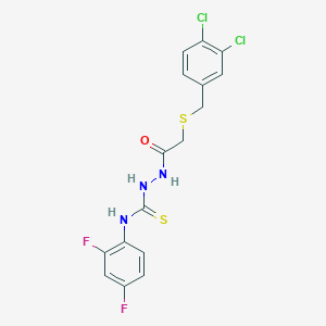 2-{[(3,4-dichlorobenzyl)thio]acetyl}-N-(2,4-difluorophenyl)hydrazinecarbothioamide