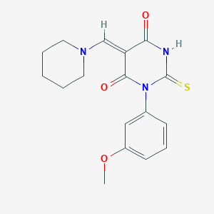 1-(3-methoxyphenyl)-5-(1-piperidinylmethylene)-2-thioxodihydro-4,6(1H,5H)-pyrimidinedione