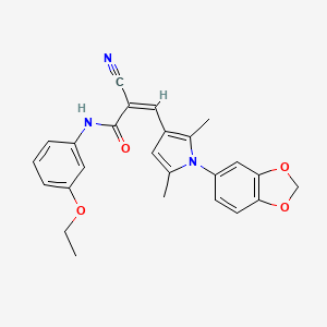 molecular formula C25H23N3O4 B4838173 (2Z)-3-[1-(1,3-benzodioxol-5-yl)-2,5-dimethyl-1H-pyrrol-3-yl]-2-cyano-N-(3-ethoxyphenyl)prop-2-enamide 