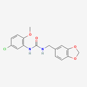 molecular formula C16H15ClN2O4 B4838198 N-(1,3-benzodioxol-5-ylmethyl)-N'-(5-chloro-2-methoxyphenyl)urea 