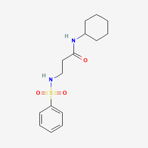 molecular formula C15H22N2O3S B4838246 N~1~-cyclohexyl-N~3~-(phenylsulfonyl)-beta-alaninamide 