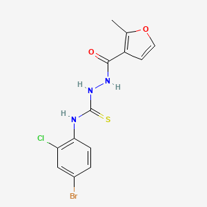 molecular formula C13H11BrClN3O2S B4838290 N-(4-bromo-2-chlorophenyl)-2-(2-methyl-3-furoyl)hydrazinecarbothioamide 