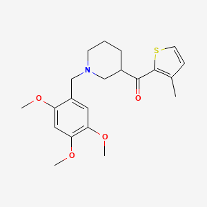 molecular formula C21H27NO4S B4838299 (3-methyl-2-thienyl)[1-(2,4,5-trimethoxybenzyl)-3-piperidinyl]methanone 