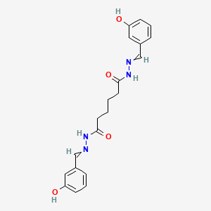 molecular formula C20H22N4O4 B4838340 N'~1~,N'~6~-bis(3-hydroxybenzylidene)hexanedihydrazide 